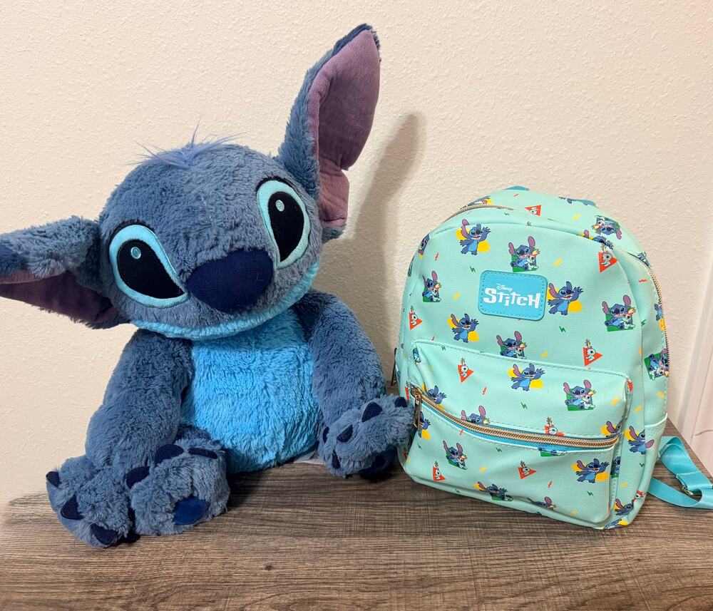 Disney Store Stitch Plush Toy & Mini Backpack Bundle Bioworld Cute Gift Set